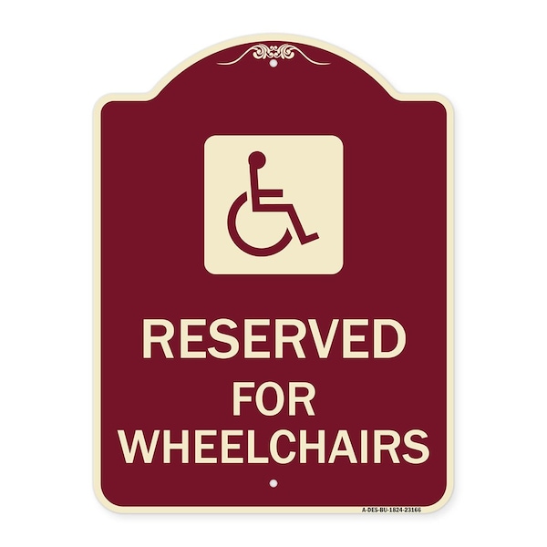 Reserved for Wheelchairs W/ Graphic Heavy-Gauge Aluminum Sign, 24" x 18", BU-1824-23166
